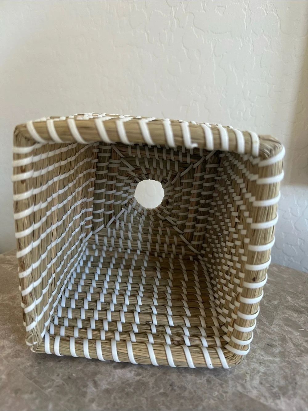 Southern Living Natural and White Woven Bath Accessory Set
